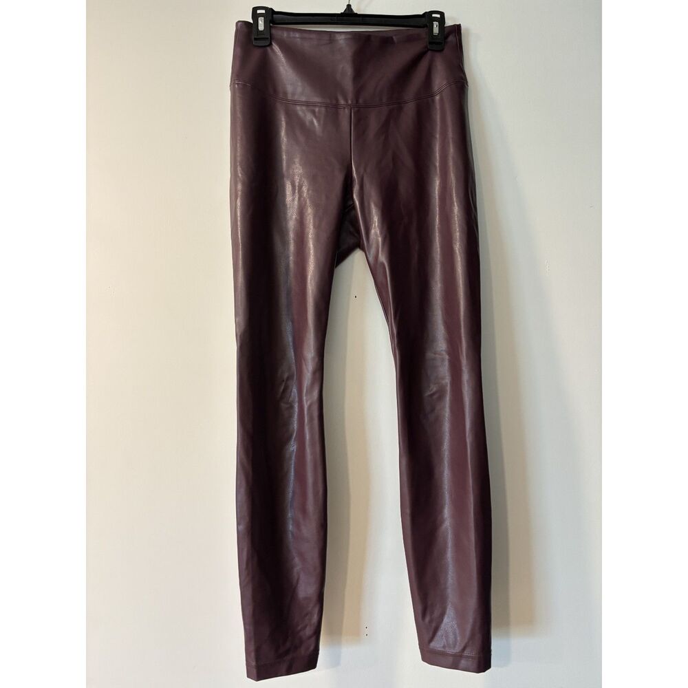 WHBM Runway Faux Leather Leggings – Burgundy – Size 8